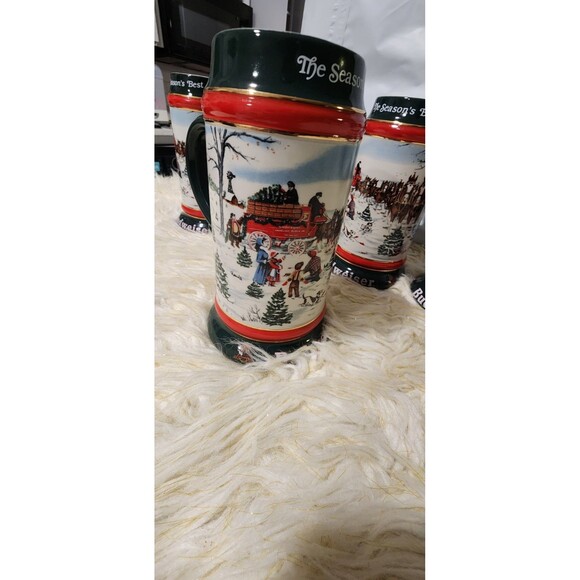 7" Tall Budweiser Vintage Christmas Mug 1991 - Picture 1 of 5
